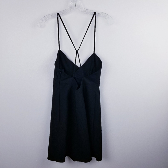 Zara Black Surplice V-Neck Spaghetti Strap Night Out Mini Dress NWT Medium - Picture 13 of 14